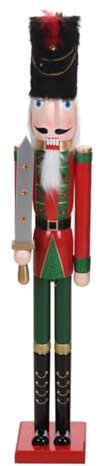 Magie di Natale Statuetta decorativa Soldatino schiaccianoci in legno decorazione natalizia h 106 cm (Colbacco)
