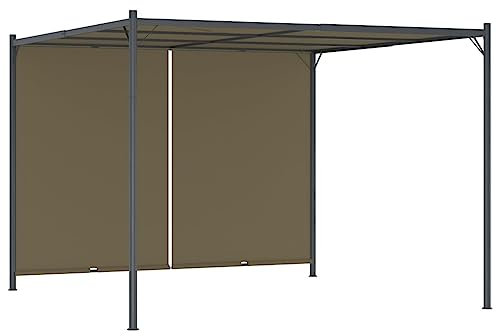 LLEZKBR Furniture select-Garden Pergola with Retractable Roof 3x3 m Taupe 180 g/m