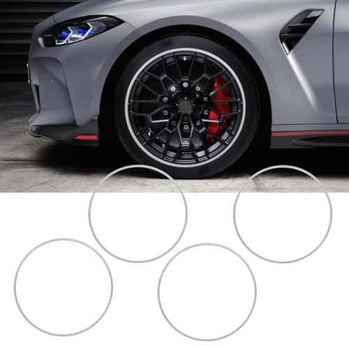 Aluminum Alloy Scratch Proof Wheel Rim Protector Guard Set of 4, Long Lasting Wheel Rim Guard Trim Ring for Cars Silver