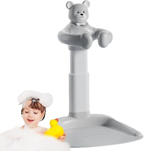 Mixtric Baby-Badewannenständer, Tragbare Badehilfe, Verstellbarer Badesitz, Duschständer Mit Rutschfester Basis, Baby-Badehilfe Zum Stehen, Für Kinder Und Mütter,Grau