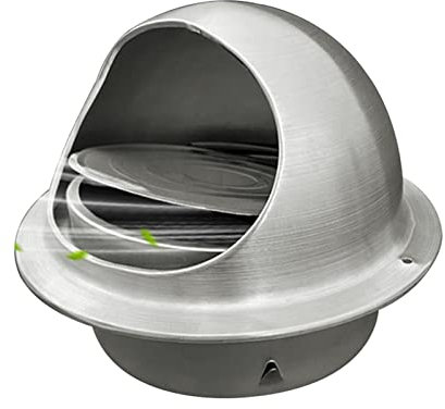 TJLVYCNB Grille d'aération ronde avec clapet anti-retour Couvercle de ventilation en acier inoxydable Sortie d'aération murale Extracteur d'échappement for l'échappement mural externe, air frais, écha