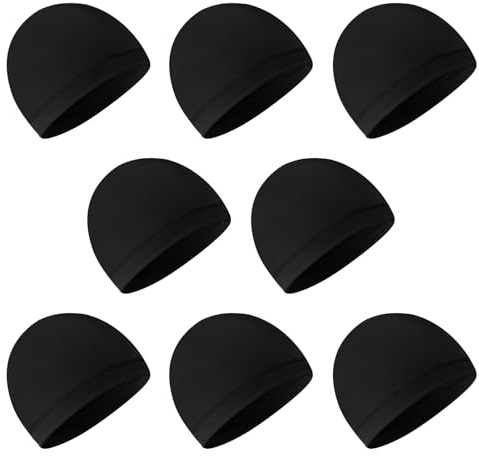 Yymobt 8Pcs Cooling Skull Cap Helmet Sweat Wicking Liner Hat Lightweight Cycling Caps Running Hats for Men Women Black
