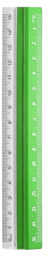 sourcing map Righello dritto, 15 cm, in plastica e lega di alluminio, goniometro geometrico, strumento di misurazione per architetto, artista, ufficio, verde