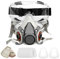 PEIZHIYC Maschera respiratoria con filtro e occhiali, 20 x 13 x 14 cm, doppia maschera a gas per pittori, protezione contro polveri sottili, particelle di polline, gas vapori