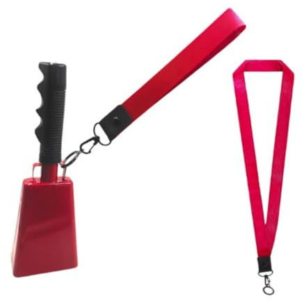 Generic Cowbell Loud Cowbell Musikinstrumente laute Lärmmacher jubeln Handglocken zum Weihnachtsgeburtstag Hochzeitsfarm Baseball Baseball, Rot