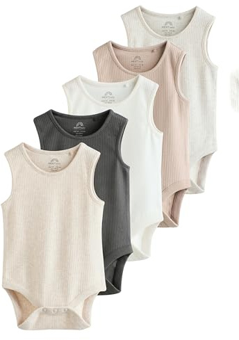 NEXT Nyfödda unisex 5-pack babybodys utan ärm