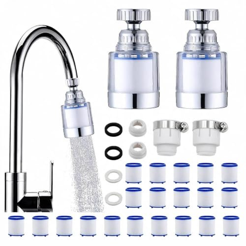 2 Pcs Filtre Robinet Anti Calcaire Filtre,20 Coton PP eau Robinet à 360° | Robinet Anti Calcaire Purification É Avancée de l'Eau du Léments Filtrants en Coton PP,Pour Maison,Cuisine,L'Évier