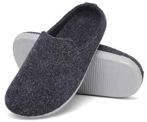 Mishansha Zapatillas Casa Mujer Pantuflas Fieltro Hombre Negrointenso 41