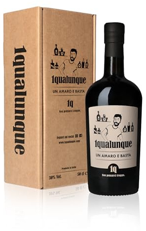 Amaro 1qualunque 30% vol - Bottiglia 50cl con astuccio - Un amaro e basta, gusto semplice ed equilibrato. Non pensarci troppo. Fidati che è buono.