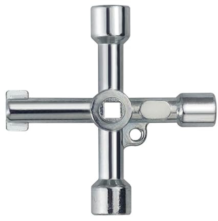 Chiave incrociata a 6 funzioni per fori quadrati triangolari esagonali rotondi Impugnatura ergonomica Strumento di manutenzione industriale Chiave incrociata contatore dell'acqua