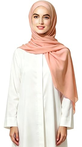 Lina & Lily Bubble Crepe Chiffon Damen Muslim Hijab Kopftuch Schal Turban, Stoff Leicht Undurchsichtig
