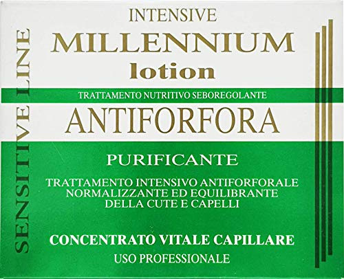 Lotion pour Cheveux ANTIFORFORA intensive Conditionneur Nutritive Equilibrante pour la Soin des Cheveux 7 ampoules de 10 ml professionnel sans rinçage ligne Millennium