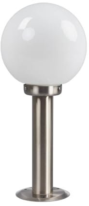 Outdoor Lights 'Vedran' (Modern) in Silver Made of Glass (1 Light Source, E27) from Lindby | Pillar Lights, Garden Light, Path Light, Bollard Light, Path lamp, Pillar Light