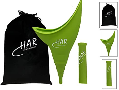 HAR LONDON FASHION Embudo femenino – Wee embudo para orinar – Embudo portátil reutilizable para mujer (verde)