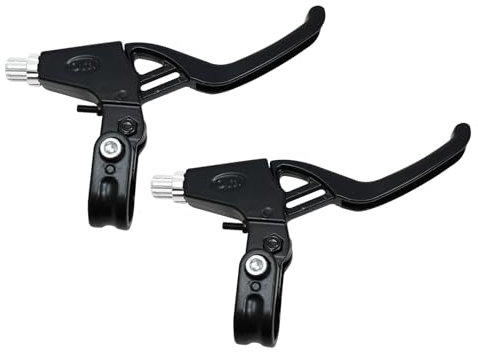 Laxzo ® Bicycle Brake Levers Hand Brakes Universal Cycling Brake Lever Three Finger Handlebar Aluminum Alloy Brake for MTB Bike Road Bicycle Black 1Pair