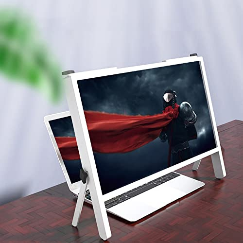 ACiyD Screen Magnifier for Computer Monitor, Portable Amplifier Desktop, Compatible with Laptops, Ipads, Mobile Phones, Gifts for Girls (white) (white)