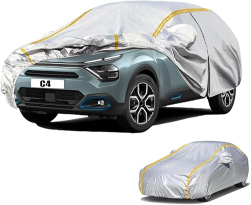 Bâche Voiture Étanche pour Citroen C4(2004-2024) Housse de Protection Voiture Exterieur,Résistant à la Neige par Tous Les Temps, Coupe-Vent,Durable, et résistante aux Rayures