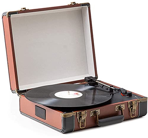 ROLTIN Giradischi, Giradischi Bluetooth, Giradischi in Vinile con Altoparlanti incorporati, Trasmissione a Cinghia a 3 velocità per Valigia (Giradischi)