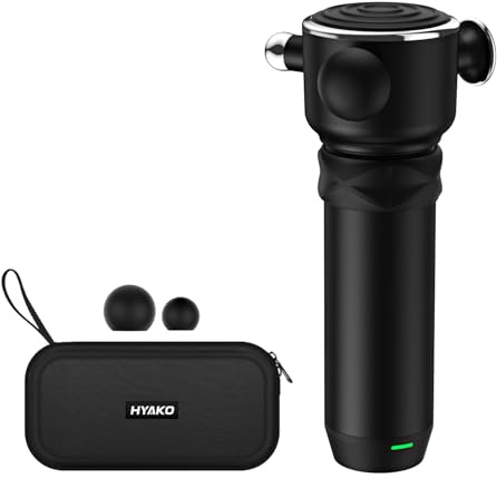 HYAKO R1 Massagepistole Hochfrequenz-Vibrations-Muskel Massagegerät - bis zu 7000U/min - Tiefengewebe massager zur Faszien und Triggerpunkt-Massage - Behandelt empfindliche Bereiche - Geschenke