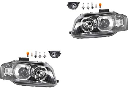 Johns, Scheinwerfer Satz Xenon passend für Audi A3 8P 05/2003-07/08 D2S H7 Links & Rechts + Nebelscheinwerfer + Leuchtmittel