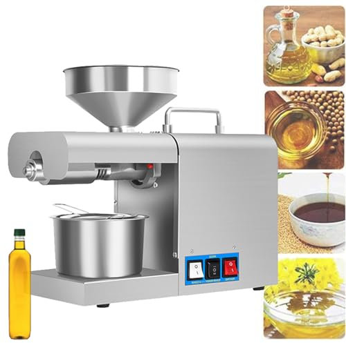 DOZPAL Automatic Oil Press Machine 304 Stainless Steel Nut Oil Extractor Cold/Hot Pressing for Peanuts Sunflower Flax Avocado Sesame