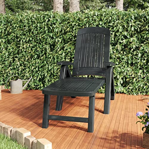 Generisch Gartenstuhl, zusammenklappbar, Chaiselongue, Polypropylen, Grün, mit Farbe: Grün