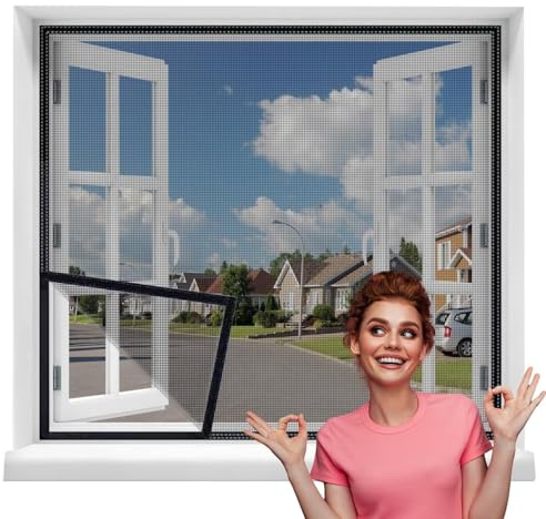 Toile Store Moustiquaire Fenetre 60x70cm Noir Rideau De Porte Moustiquaire Porte Fenetre Anti Insecte Mouche Moustique pour Enfants et Animaux de Compagnie