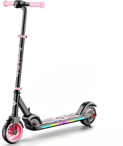 FanttikRide C9 Apex Elektroroller für Kinder 8-12 Jahren, Bluetooth-Musik, Bunte Regenbogenlichter, 8/12/16 km/h, 8 KM Reichweite, LED-Anzeige, Höhenverstellbar, Faltbar, für Jungen und Mädchen