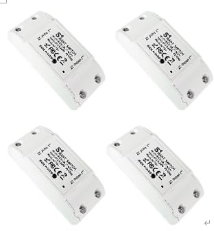 Matter - Interruptor de pared para módulo de relé DIY inteligente funciona con Homekit& Alexa, App y Control de voz, temporizador, control de grupo, para lámparas, ventiladores, 10 A(4 Packs)
