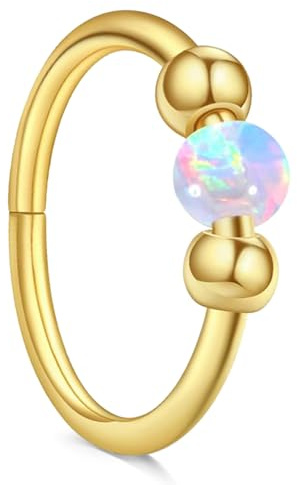 AceFun Nasenpiercing Ring,Gold Nasenpiercing Transparent Dazzle Opal piercing Nase Hoop 18 Gauge sehr dünn Nase Hoop Tiny Piercings Nasenringe Hoop Opal Nasenringe Gold Nasenpiercing