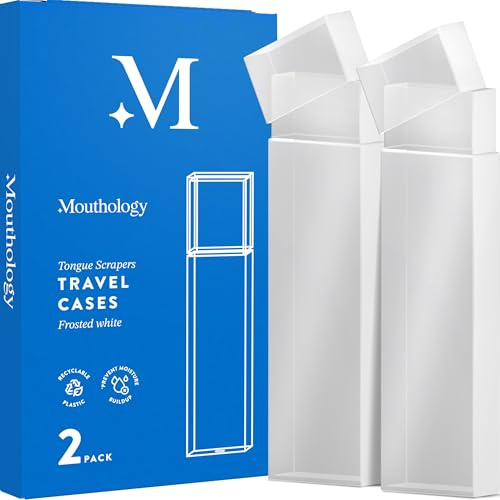 Mouthology Tongue Scraper Case 2 pack BASIC CONCEPTS Tongue Scraper Case For Travel (2 Pack), Durable Plastic