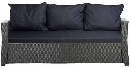 Setgarden® Cojín para banco, exterior para banco de jardín, para poliratán, cojín para exteriores, para banco de ratán, columpio de Hollywood (azul marino, 140 x 50 x 50 cm)