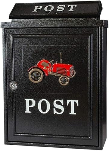 Grande capacité à l'épreuve de la rouille Boîte aux lettres en acier à fixation murale avec serrure, installation classique, galvanisée for la résistance au vent et à la pluie, boîte aux lettres à fix