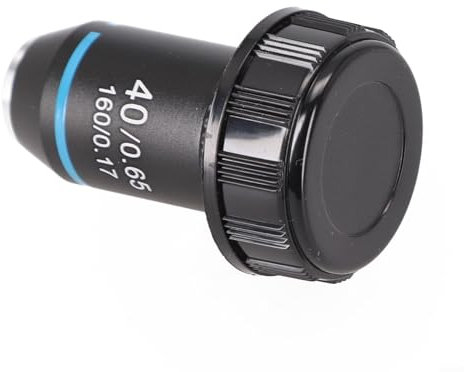 Set di cinque obiettivi per microscopio con montaggio standard RMS, include ingrandimenti essenziali per lo studio (40X)