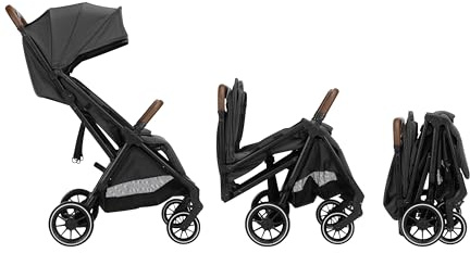 Bebeconfort Mane Passeggino Gemellare Leggero, 0-22 kg, Chiusura Automatica, Passeggino Doppio Pieghevole e Reclinabile, Corrimano, Parapioggia, Cestello Capiente (8 kg), Mineral Graphite