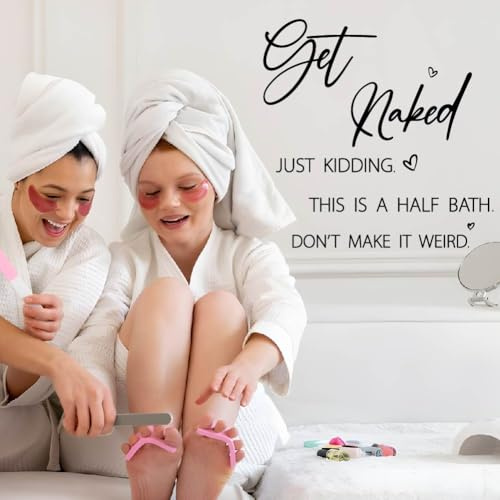 SUPERDANT Wandtattoo Badezimmer Get Naked Wandsticker Badaufkleber Für Wände Halbbad Wandaufkleber Vinyl Wandsticker Für Badezimmer Toilette Schwarz Wasserdicht Dekoration