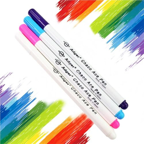 JEYORZY 4 Stück Wasser Löschbaren Markierstifte, Wasserlöslicher Stift für Stoff, Verschwinden Tinte Stoff Markierstifte, Trickmarker Nähen, Für Schneider und Handwerker, Länge 15.5cm, 3 Farben