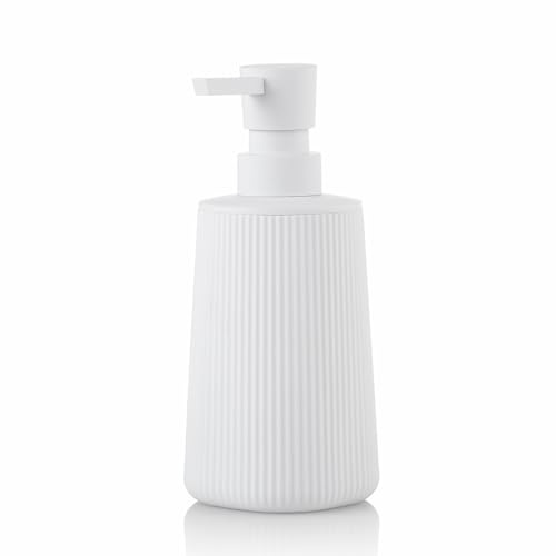 Moderner Seifenspender für Bad und Küche - Weißer Pumpspender für Soap Dispenser für Badezimmer und Arbeitsplatten