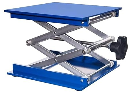 zoomto 8inch x8inch Lab Jack Stand Platform, Anodized Aluminum Top Deck Laboratory Support Jack Platform Lab Lift Stand Table Scissor Jack with 15KG/33pounds Support Weight