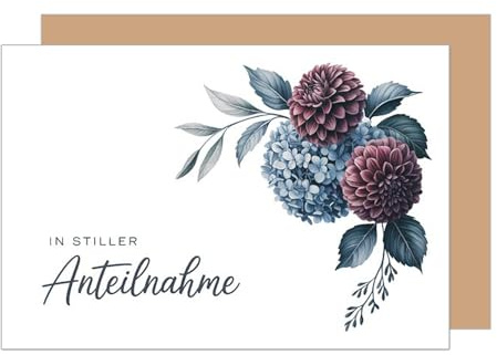 Edition Seidel Premium Trauerkarte mit Umschlag. Beileidskarte Trauer Karte In tiefem Mitgefühl Anteilnahme Beileid (T1208 SW025)
