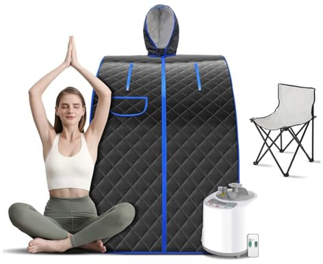 Kit per sauna domestica, Tenda a e Sauna portatile con sedia pieghevole inclusa Bagno SPA for la casa 1000 W 2 litri Allevia l'insonnia