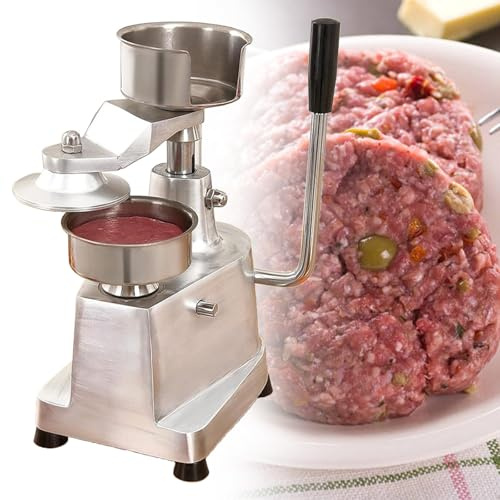Hamburger Patty Maker,Burger Maker Machine,5 Inches/130mm Commercial Hamburger Press Patty Maker, Kitchen Meat Forming Processor with 200 Pcs Patty Papers, Grill Burger Press Tool,5 Inch