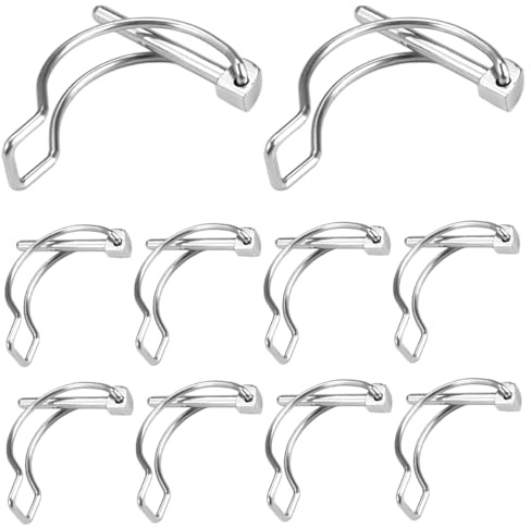 Pack of 10 Pipe Folding Pins, M4.5 x 40 mm Folding Pins, D-shape Carbon Steel Safety Bolts, Safety Cotter Pins, Folding Pin 4.5 mm, Locking Pin with Locking Clasp, Folding Plug, Plug for Trailers