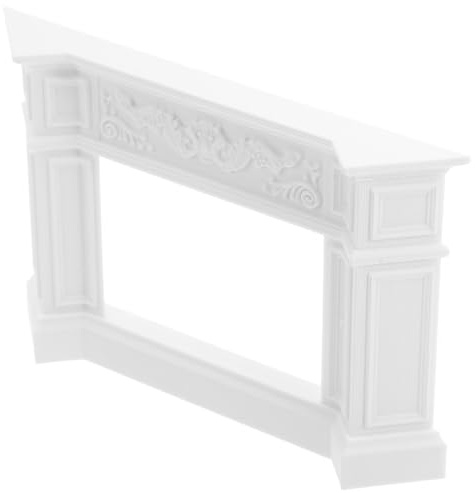 FUNOMOCYA Miniature Dollhouse Fireplace Décor Blanc Vintage Faux Cheminée Accessoire Compact pour Meubles de Maison Miniature Décoration pour Jeux Imitation et Scènes Créatives