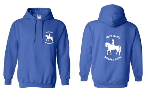 Personalised Dressage Horse Hoodie, Equestrian Hoodie, Horse Riding Hoody (H10)
