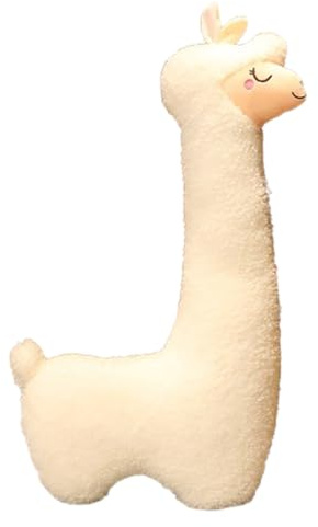 Xiyocadt Alpaka Kuscheltier, Lama Kissen SeitenschläFer, SeitenschläFerkissen,PlüSchtier Stofftier Alpaka Puppe PlüSchtier Groß, Geschenk FüR Kinder Und Mama (Weiß,75cm)