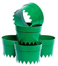 UPP ERD-Bewässerungsringe | Wasser sparen - durch gezielte Gartenbewässerung | Optimale Blumen-Bewässerung durch Pflanzringe | Kunststoff | Maße: ∅ 20 cm, H: 13 cm | Inhalt: 5 STK. | grün