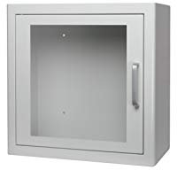 ARKY AED Defibrillator Wandschrank universal grün oder weiß mit Alarm 38 x 38 x 20 cm Metall (weiß)