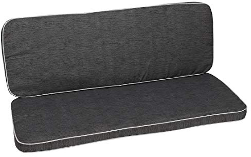 OUTLIV. 2-Sitzer Bankauflage Romeo, Baumwolle/Polyester, bis 5 cm Stärke, pflegeleicht, waschbar bei 30 °C, bestehend aus Sitz- und Rückenkissen, 109x38-42x4 cm, Anthrazit