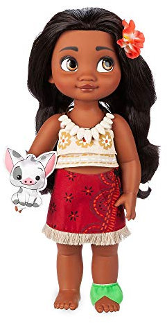 Disney Store Official Moana Doll Animator Collection, 39cm / 15” with Realistic Rooted Hair & Outfit, Padded Satin Pua Soft Toy, Collectible Toddler Doll, Toy Suitable for Ages 3+